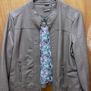 Taupe leather jacket, NWOT